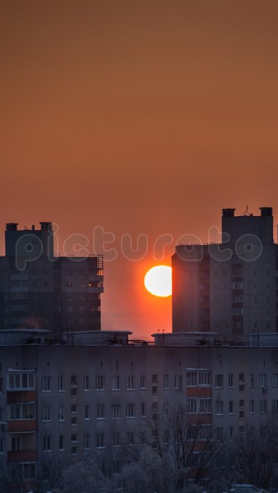 Закат в городе